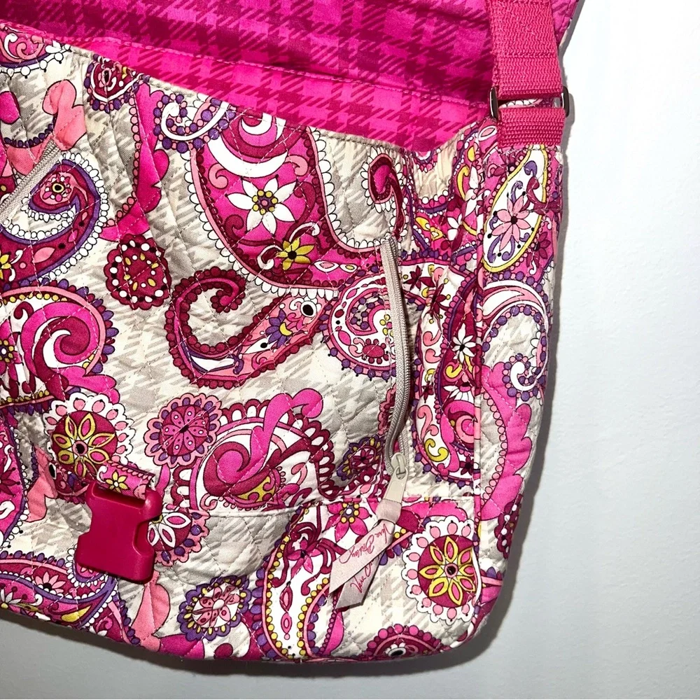 Vera Bradley Purple,Pink and Gray Messenger Bag Crossbody Fall 2012 EUC